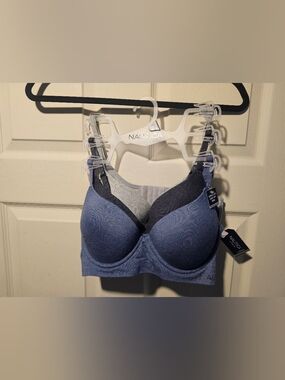 Nautica Super Soft Light Lift Bra 3-Pack Blue & Gray 34C
